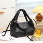 Fendi Spy Small Leather Pouch Hand Bag Shoulder Crossbody Strap Black with Free Perfume